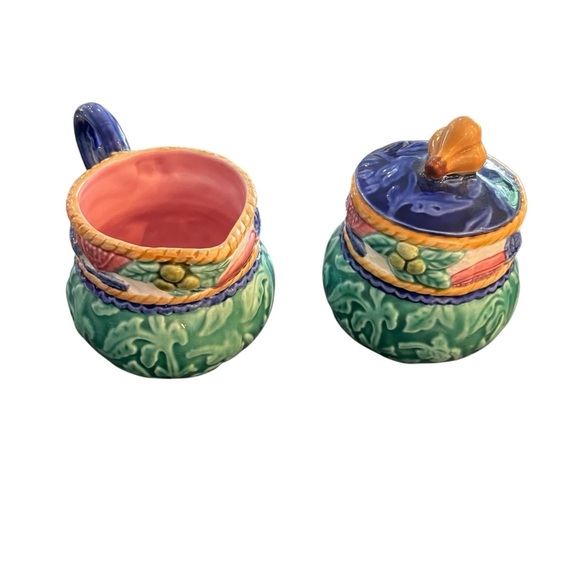 Fitz & Floyd Tuscany Fields Cream And Lidded Sugar Set 1995 Scarce Rare - Picture 1 of 10